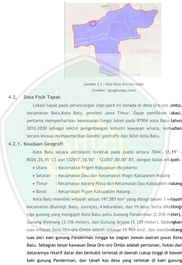 Gambar 4.2 : Peta Desa Oro-oro ombo  (Sumber : googlemaps.com) 
