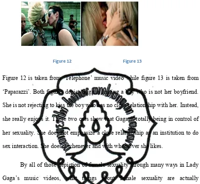 Figure 12 is taken from „Telephone‟ music video while figure 13 is taken from 