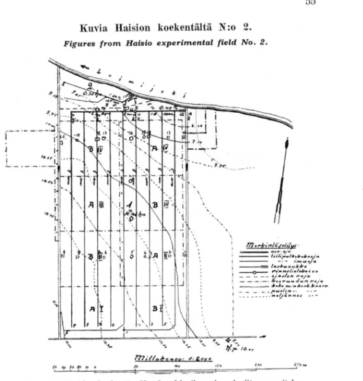 Fig. 11. Pian 	Haisio experimental field No. 2 and the scheme of subsoil  drainage. 