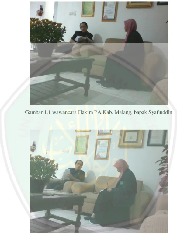 Gambar 1.1 wawancara Hakim PA Kab. Malang, bapak Syafiuddin 