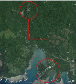 Gambar 2.7. Peta Udara Desa Budaya Bawömataluo terhadap site 