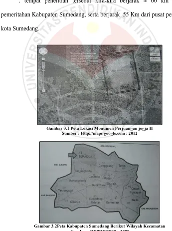 Gambar 3.2Peta Kabupaten Sumedang Berikut Wilayah Kecamatan  Sumber : DEPDIKBUD : 2009  