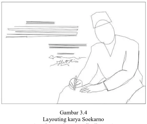 Gambar 3.4  Layoutingkarya Soekarno 