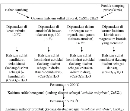 Tabel 2.1 Hidrasi Kalsium Sulfat (Combe,1986; Hatrick, 2011; Power, 2008) 