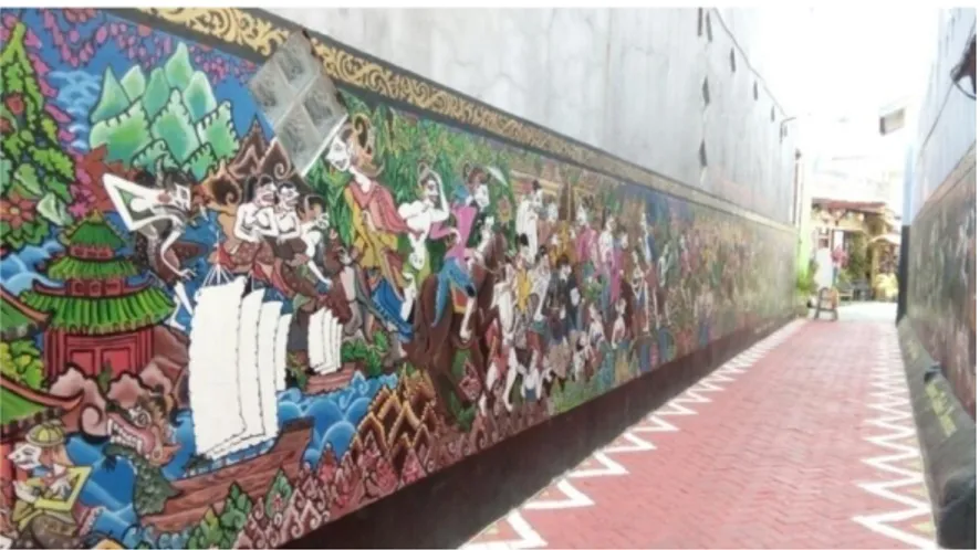 Gambar 2 Mural di dinding Kampung Djadhoel (Sumber: Dokumentasi Pribadi,  17 Mei 2018) 
