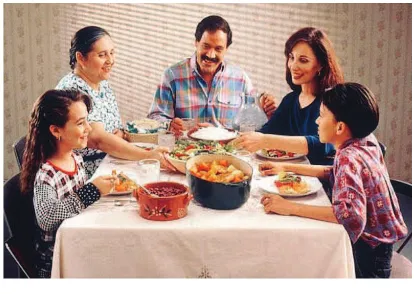 Gambar 2.8 Keluarga yang sedang makan dengan 