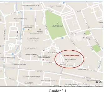 Gambar 3.1 Denah lokasi SMPN 5 Kota Bandung sebagai lokasi penelitian 
