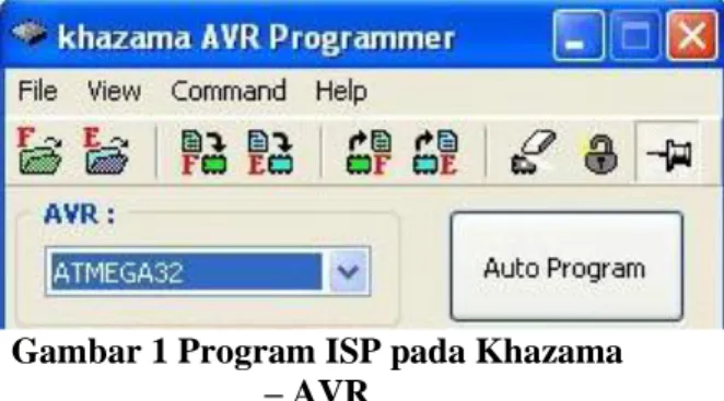 Gambar 1 Program ISP pada Khazama  – AVR 