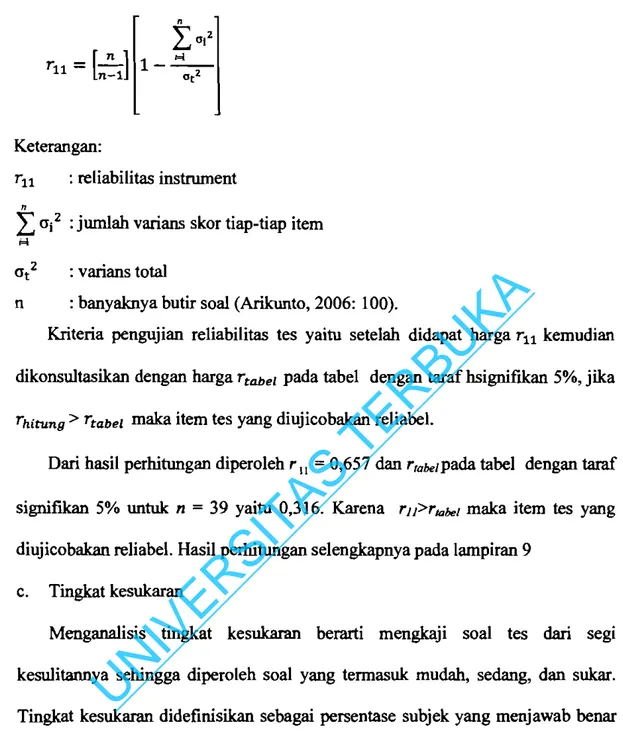 Tabel 3.2. Interpretasi koefisien tingkat kesukaran  Interval nilai TK  Tingkat hubungan 