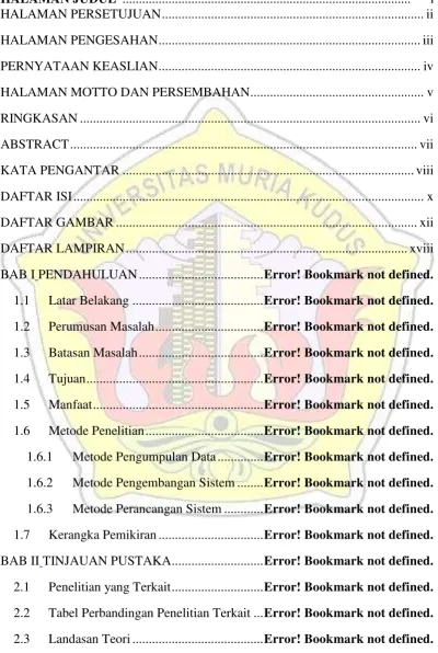 Tabel Perbandingan Penelitian Terkait ... Error! Bookmark not defined. 