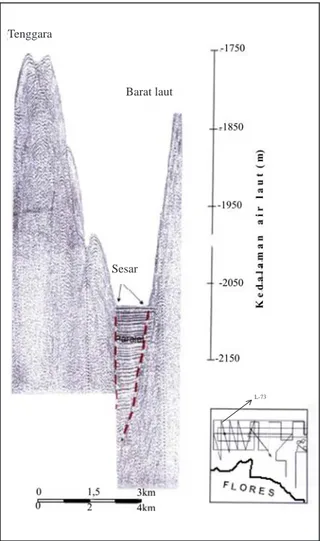 Gambar 7. Rekaman seismik pantul L-68.Berdasarkan  penampang  seismik  pantul  2  