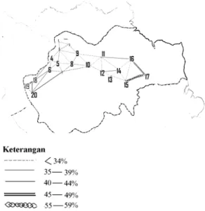 Gambar 1. Peta berkas isoglos di Provinsi Jambi 