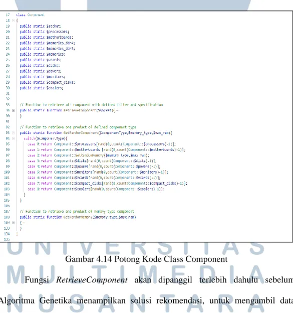 Gambar 4.14 Potong Kode Class Component 