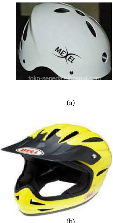 Gambar 1.1 Helmet (a) half face (b) full face  