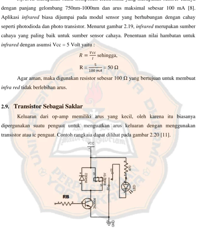 Gambar 2.20. Contoh Rangkaian Transistor Sebagai Saklar [11] 
