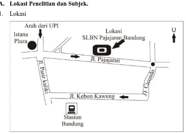 Gambar 3.1 Denah lokasi SLBN-A Pajajaran Bandung 