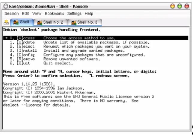Gambar 3.2 Dselect Debian GNU/linux 