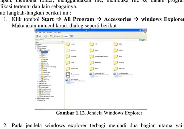 Gambar 1.12. Jendela Windows Explorer 