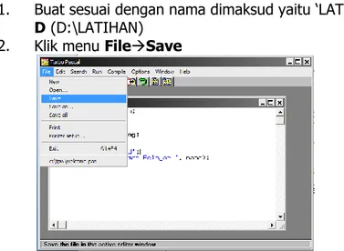 Gambar 13. Menu Simpan Program 