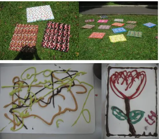 Foto 3. Beberapa karya hasil workshop peserta. 