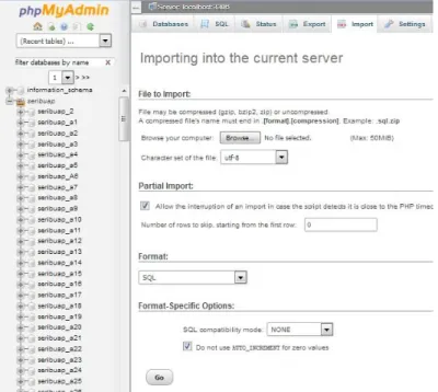 Gambar 4. Memasukan Skrip PHP kedalam Database 