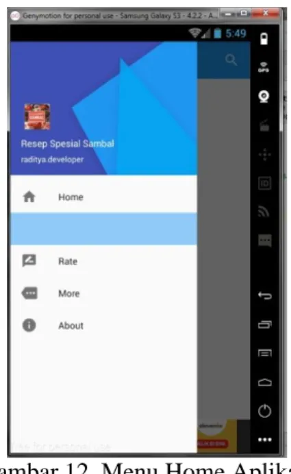 Gambar 12. Menu Home Aplikasi 