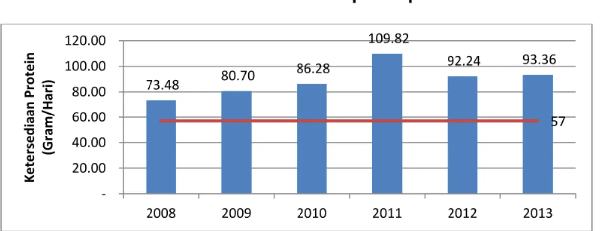 Gambar 2.8. Ketersediaan Protein per Kapita 2008-2013    