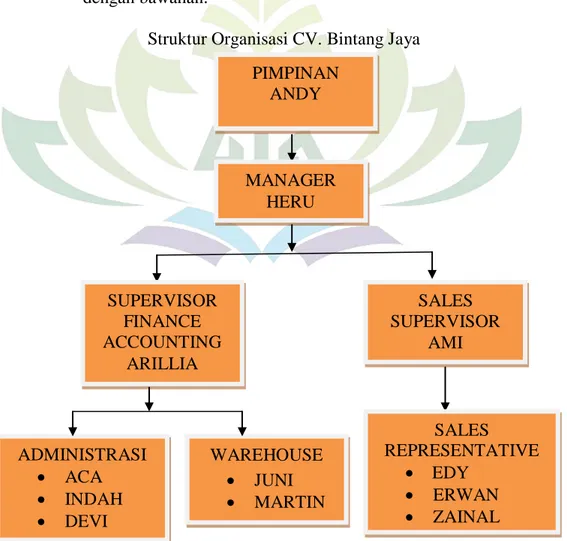 Gambar 3.1 struktur organisasi CV. Bintang Jaya                                                               