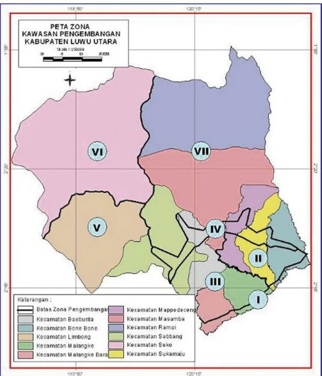 Gambar 2. Peta wilayah arahan pengembangan dalam RTRW Kabupaten Luwu Utara