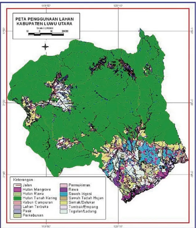Gambar 5. Peta kelas penggunaan lahan Kabupaten Luwu Utara