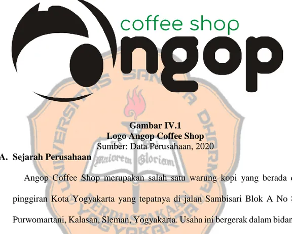 Gambar IV.1   Logo Angop Coffee Shop  Sumber: Data Perusahaan, 2020  A.  Sejarah Perusahaan 