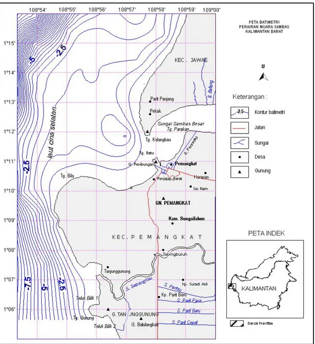 Gambar 1. Peta Batimetri Daerah Penelitian