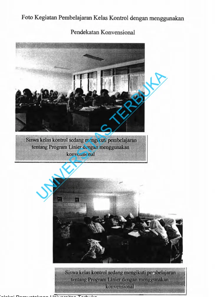 Foto Kegiatan Pembelajaran Kelas Kontrol dengan menggunakan  Pendekatan Konvensional 