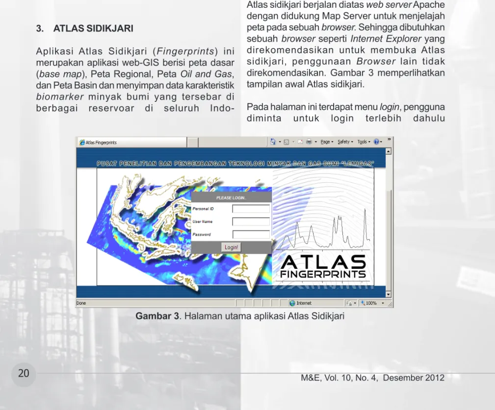 Gambar 3. Halaman utama aplikasi Atlas Sidikjari