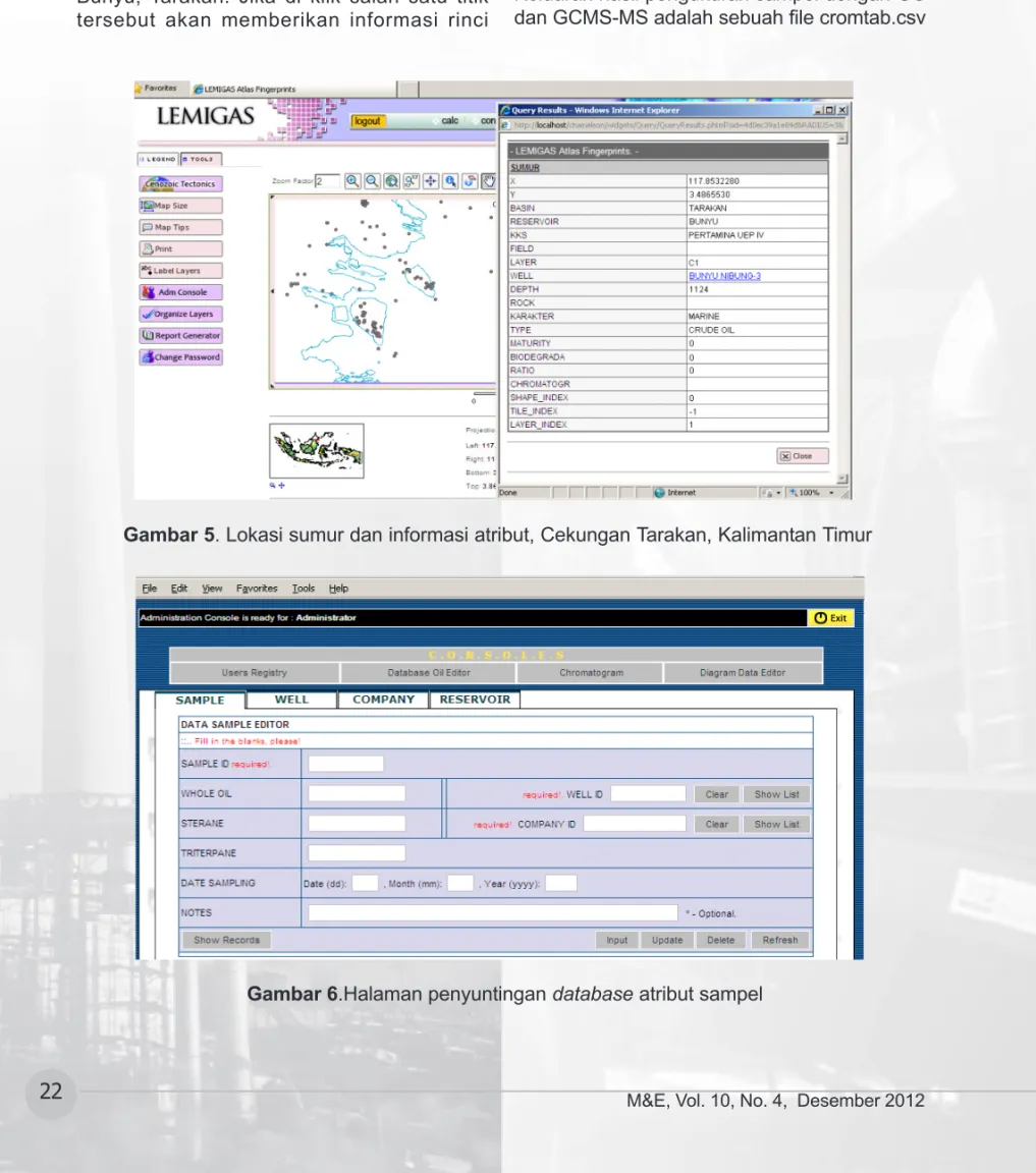 Gambar 6.Halaman penyuntingan database atribut sampel