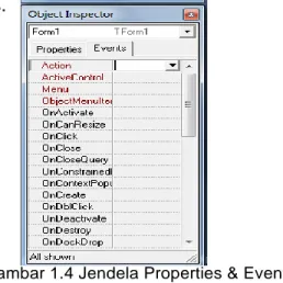 Gambar 1.4 Jendela Properties &amp; Events 