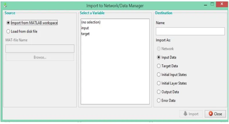 Gambar 2.7 Tampilan Window Import to Network/Data Manager 