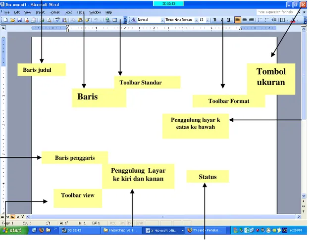 Gambar 8.1 : Tampilan Program Aplikasi Microsoft Word 