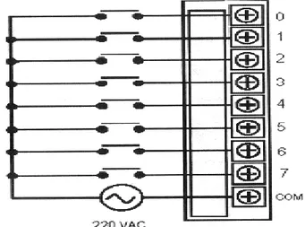 Gambar 3.8 berikut ini memperlihatkan rangkaian internal modul PLC jenis  AC/DC 