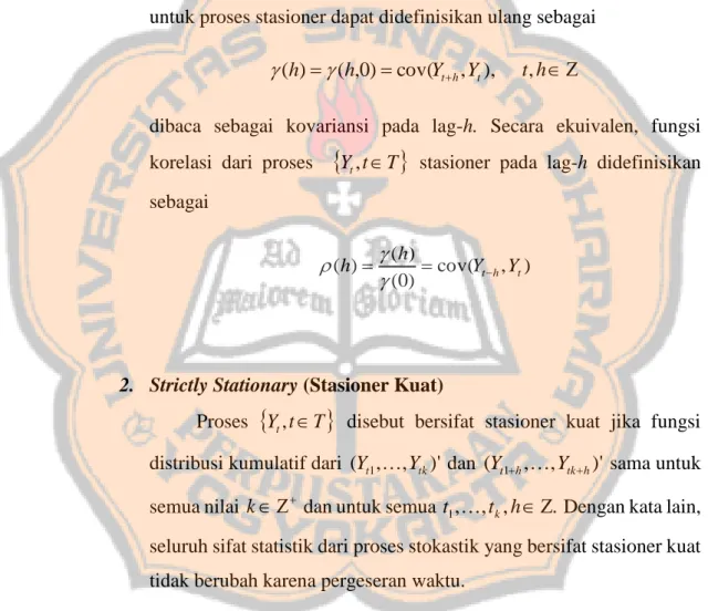 Grafik ACF yang mencirikan data tidak stasioner adalah penurunan  yang lambat dalam ukuran autokorelasi, sedangkan ciri grafik ACF data  yang stasioner adalah sebaliknya