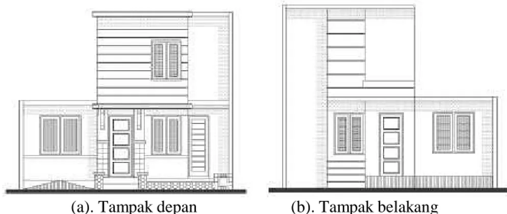 Gambar 3. Denah lantai 1 dan lantai 2 (unit satuan cm)