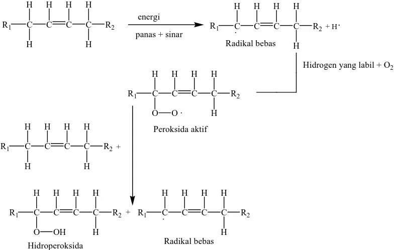 Gambar 2.1. Struktur Oksidasi Pembentukan Peroksida dan Hidroperoksida 