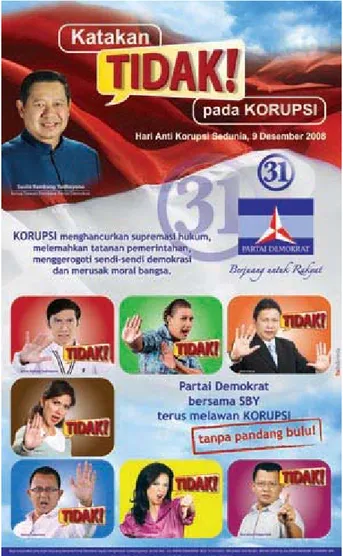 Gambar 1 Iklan anti korupsi sebuah partai politik 