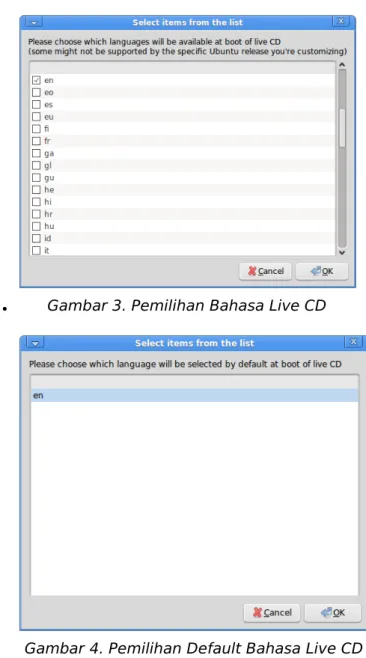 Gambar 4. Pemilihan Default Bahasa Live CD