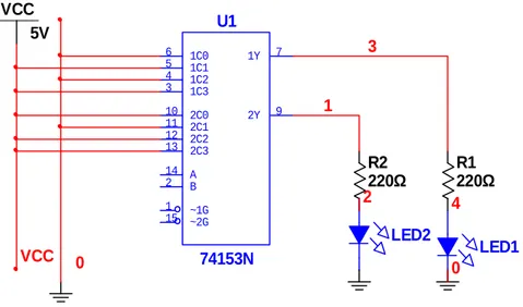 Gambar 4.1. Rangkaian Multiplexer 4-Input