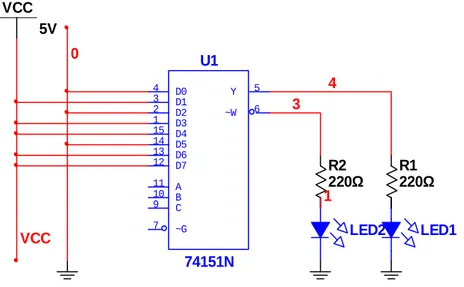 Gambar 4.3. 8-Input Multiplexer IC TTL 74151