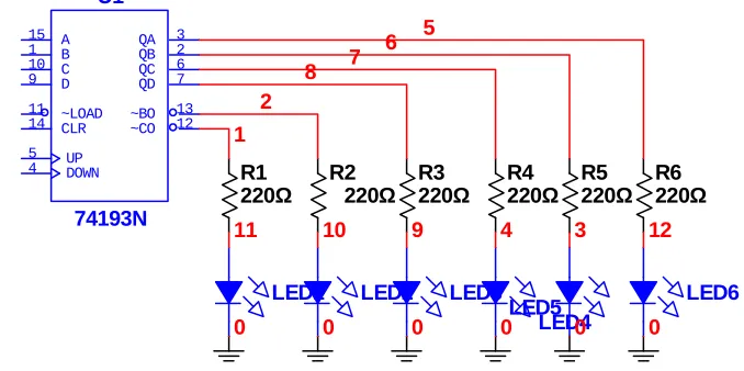 Gambar 2.2. Rangkaian Presetable counter IC 74193