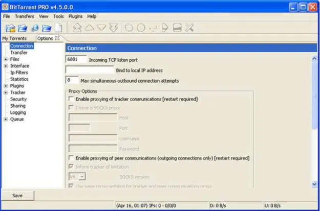 Gambar 1. Interface BitTorrent pada windows 