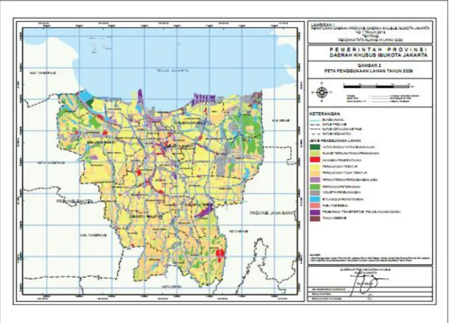 Gambar 2.9. Peta Penggunaan Lahan Eksisting di Provinsi DKI Jakarta  (Sumber: RTRW Provinsi DKI Jakarta 2030) 