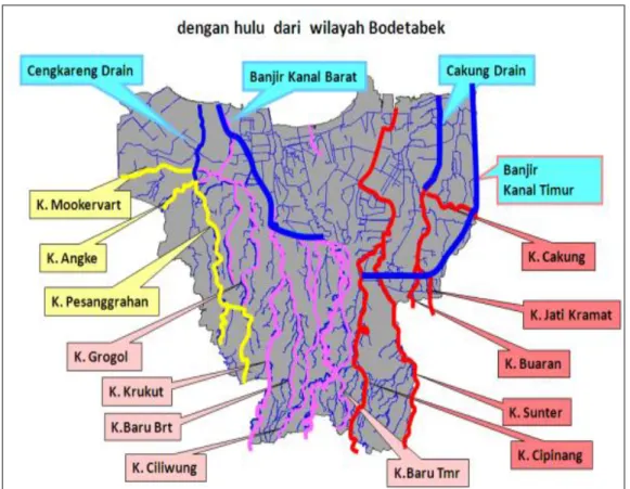 Gambar 2.2. Peta Tematik 13 Sungai di Provinsi DKI Jakarta 